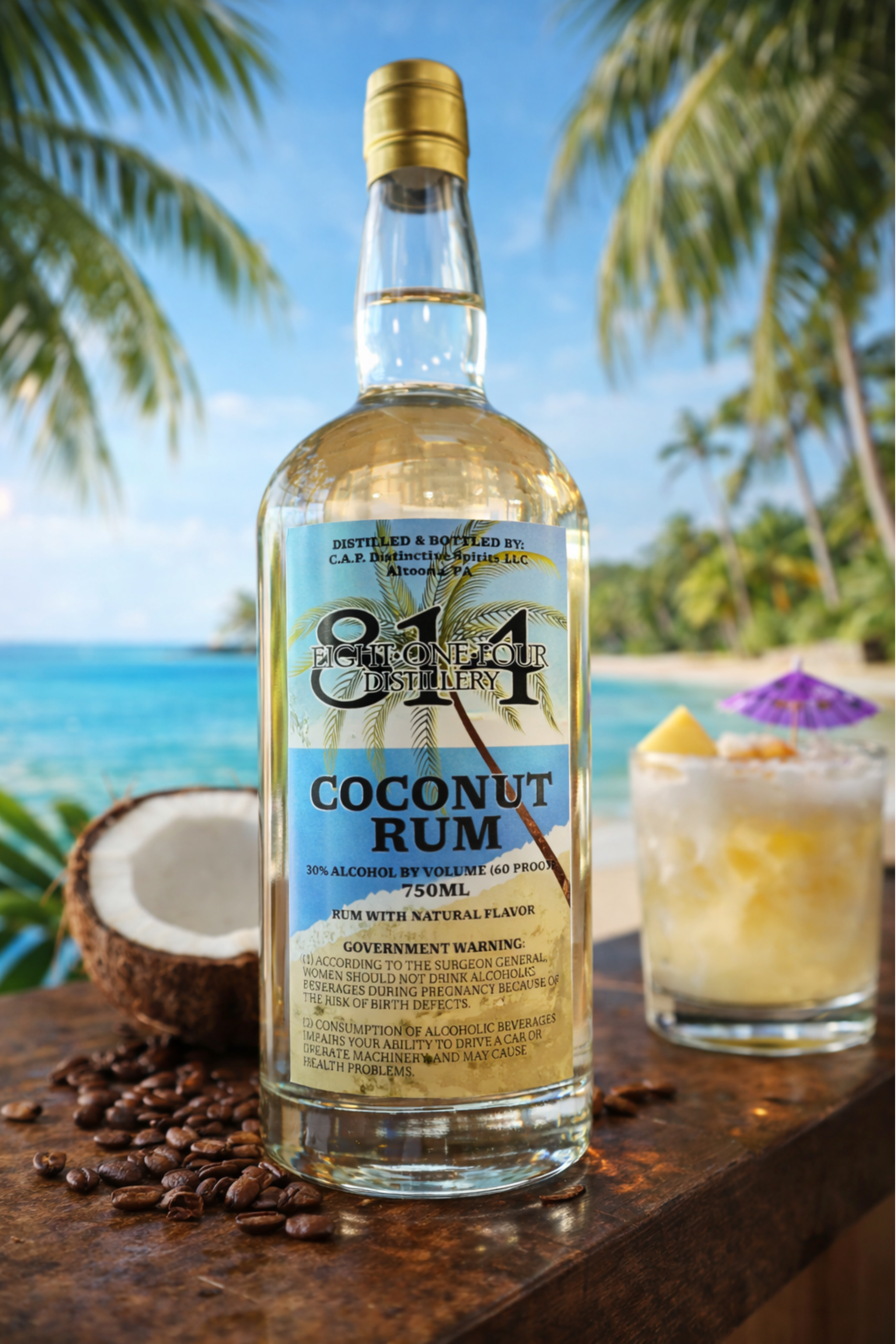 palms coconut rum Coconut Rum – 814 Distillery